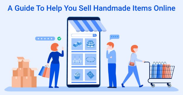 Người bán hàng thủ công đang quản lý website bán handmade với giao diện thu hút và chuyên nghiệp