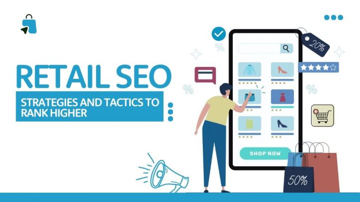 Đồ họa minh họa chiến lược SEO cho website ngành bán lẻ lên top tìm kiếm